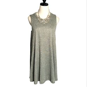 Silver Glitter Sparkle Knit Swing A-line Party Cocktail Date  Heart Soul Mini ♡